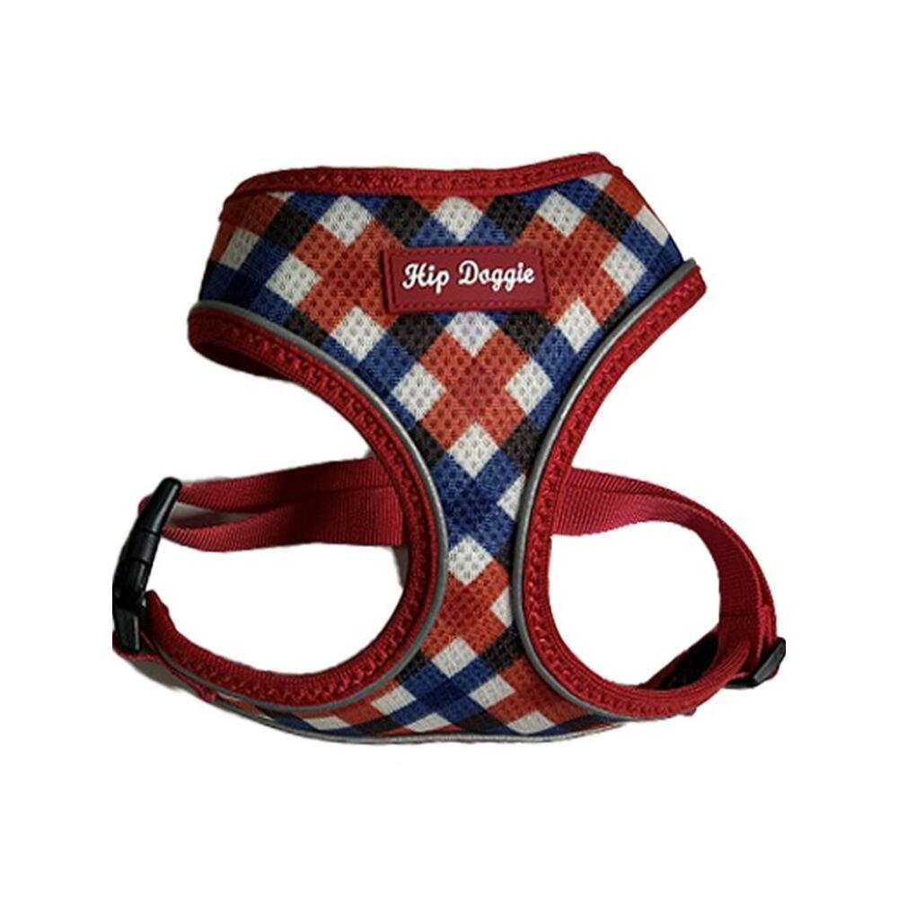 Ultra Comfort Reflective Harness Vest - Red/Navy Check